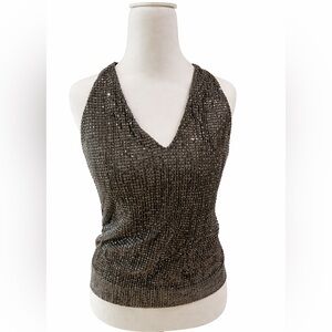 Express Sequin Halter Top